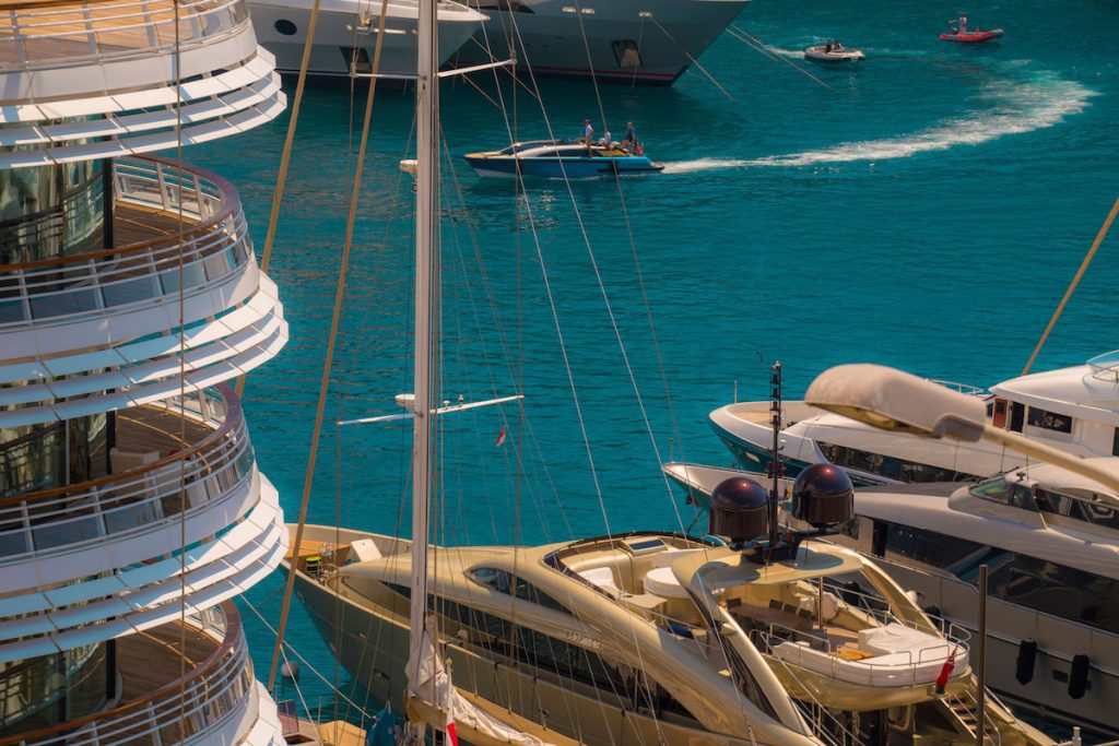 Superyachts line up for this weekend's Monaco Grand Prix