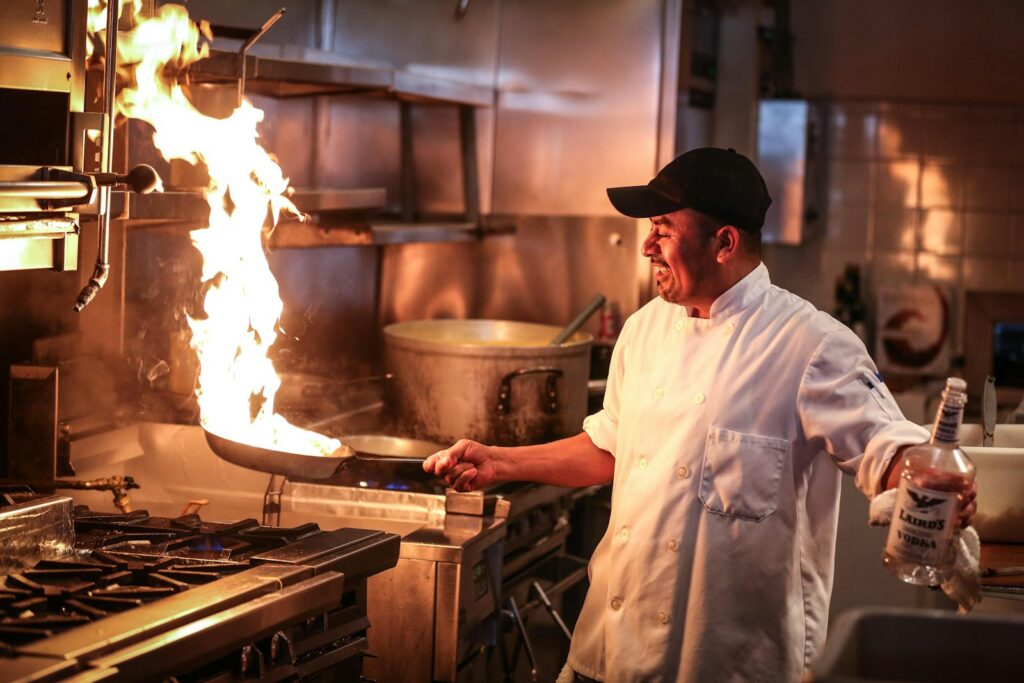 An open kitchen cooking over fire, the format behind several of Dubai’s most highly regarded tables