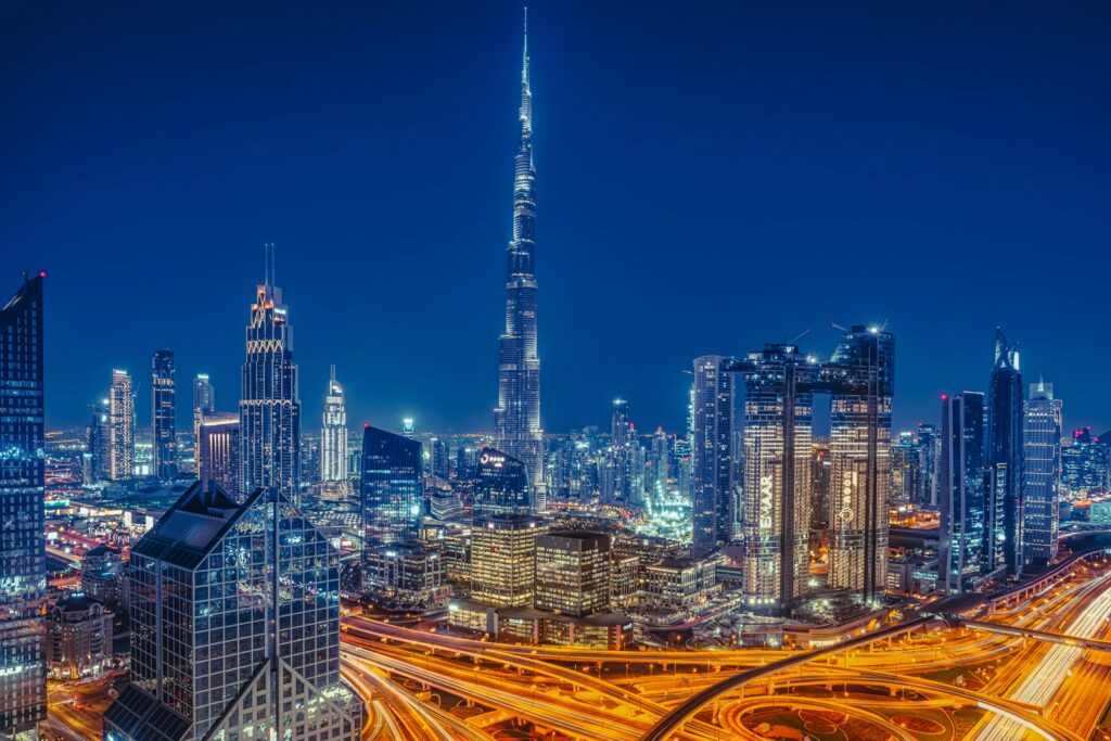 Dubai at night, where a new restaurant with early star buzz can book out for weeks within days of opening