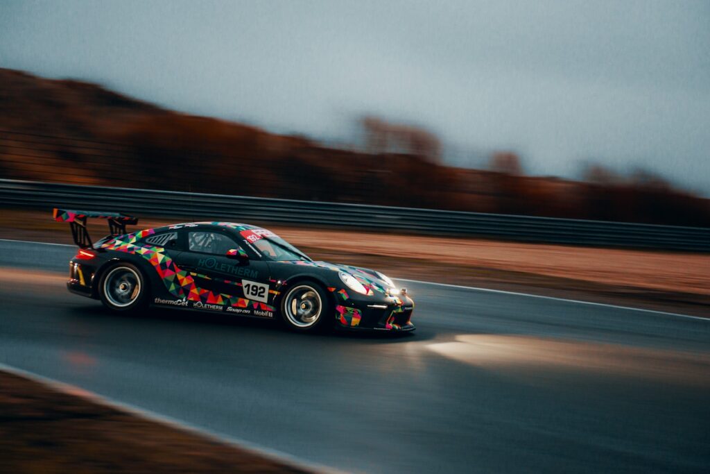 Long exposure of a car at racing speed — Perfect.Live