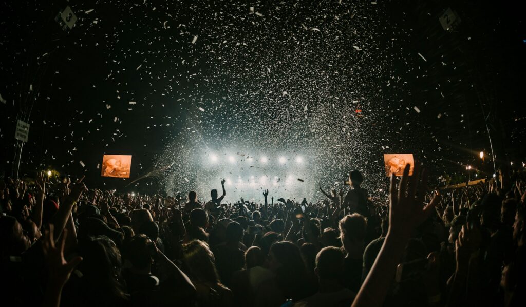 Crowd in front of the main stage at Glastonbury 2027 — Perfect.Live