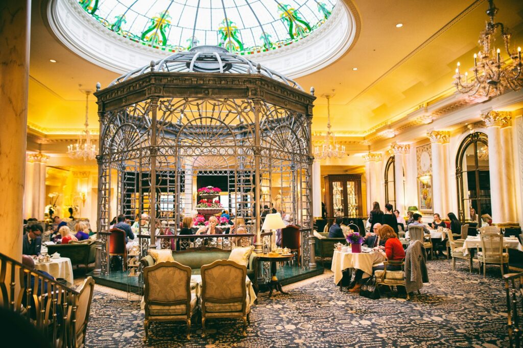 A grand hotel tea room, the kind of setting that separates one afternoon tea from another