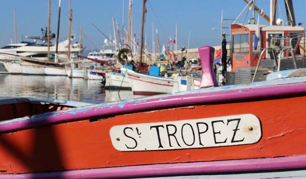 Classic and modern yachts moored in the harbour of Saint-Tropez