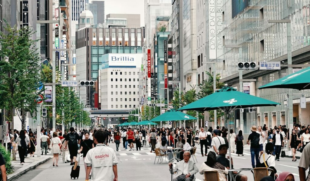 Shoppers on a Ginza street, Tokyo — Perfect.Live
