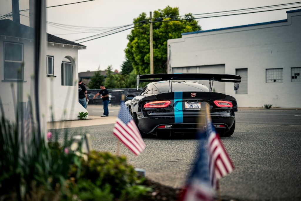 A modified Dodge Viper on display during Monterey Car Week
