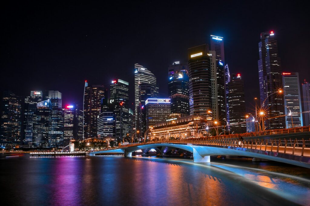 Singapore at night, when Grand Prix weekend puts the whole hospitality supply under pressure