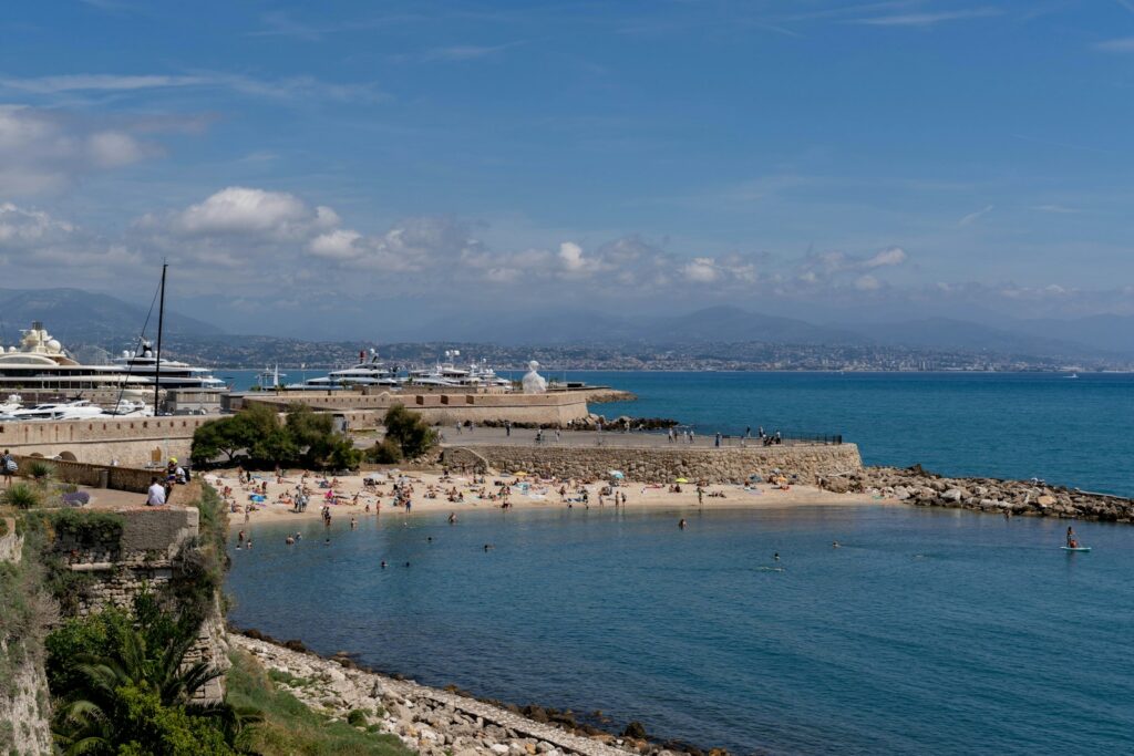 The old fortified harbour of Antibes on the French Riviera