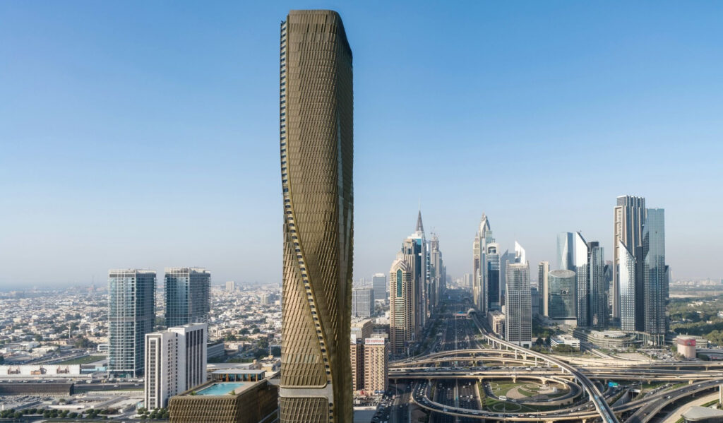 Billionaire Dubai at Mandarin Oriental Downtown — the Wasl Tower above Sheikh Zayed Road