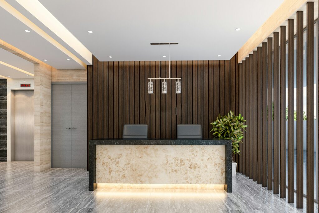 An elegant reception desk representing personalised concierge service