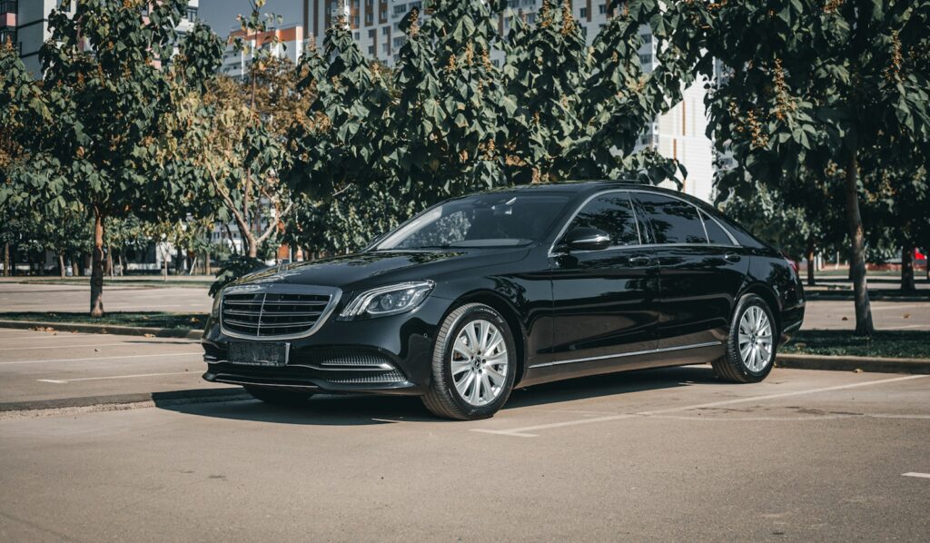 Luxury chauffeur service — a black executive saloon used for chauffeured transport