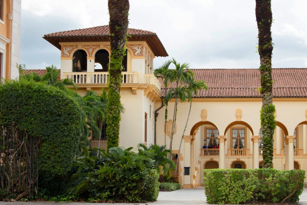 The Miami Biltmore Hotel in Coral Gables with its Mediterranean arcades and tiled roof