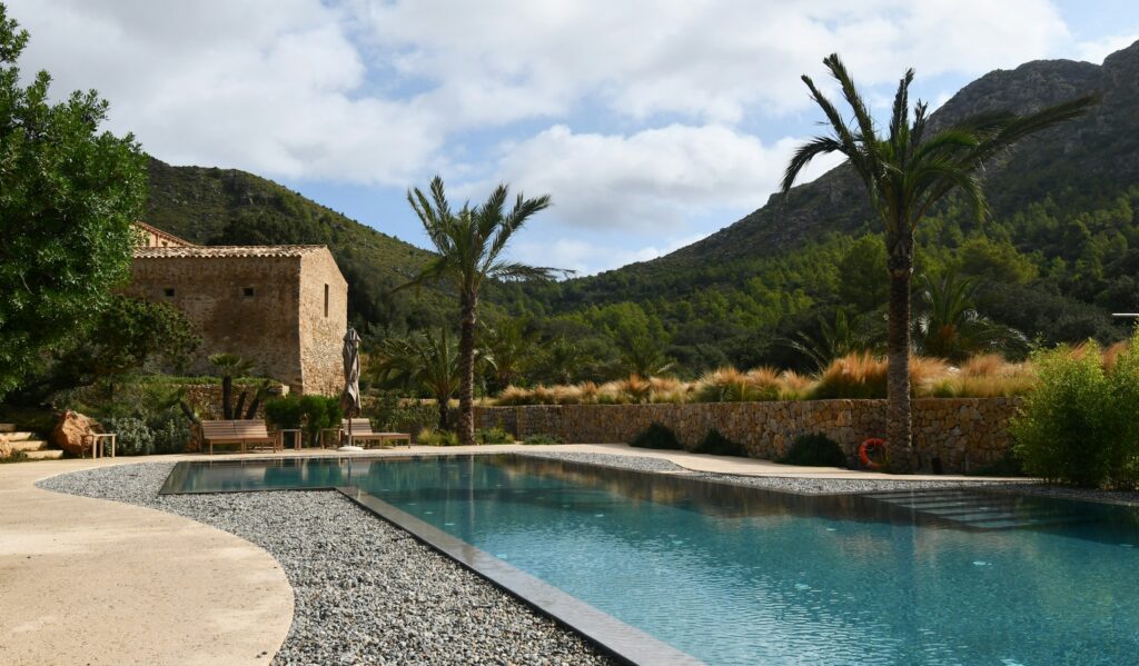 Stone finca with a pool among the hills of north-east Mallorca, a luxury villa rental in Mallorca