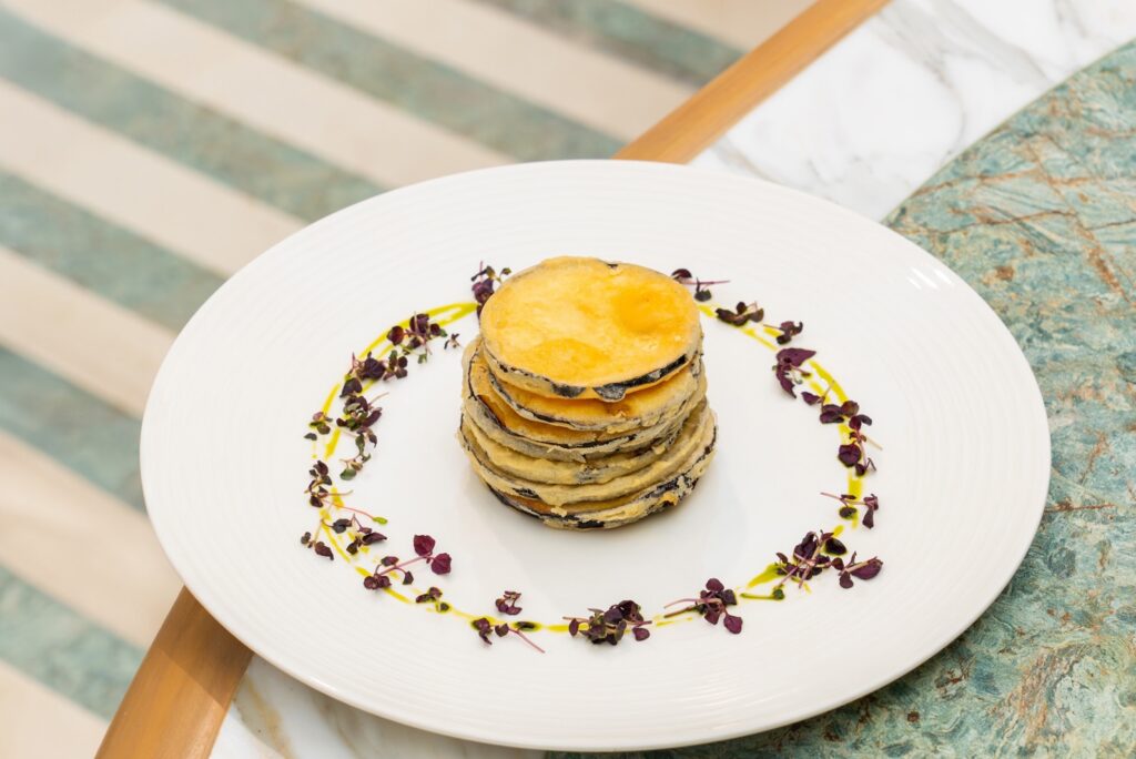 Aubergine mille-feuille, a vegetarian signature dish at Nammos Dubai